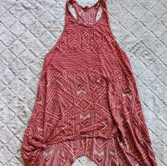 6 Shore Road Beach Cover Up Dress Women's XS Pink Sleeves Sharkbite Oversized - Picture 1 of 5